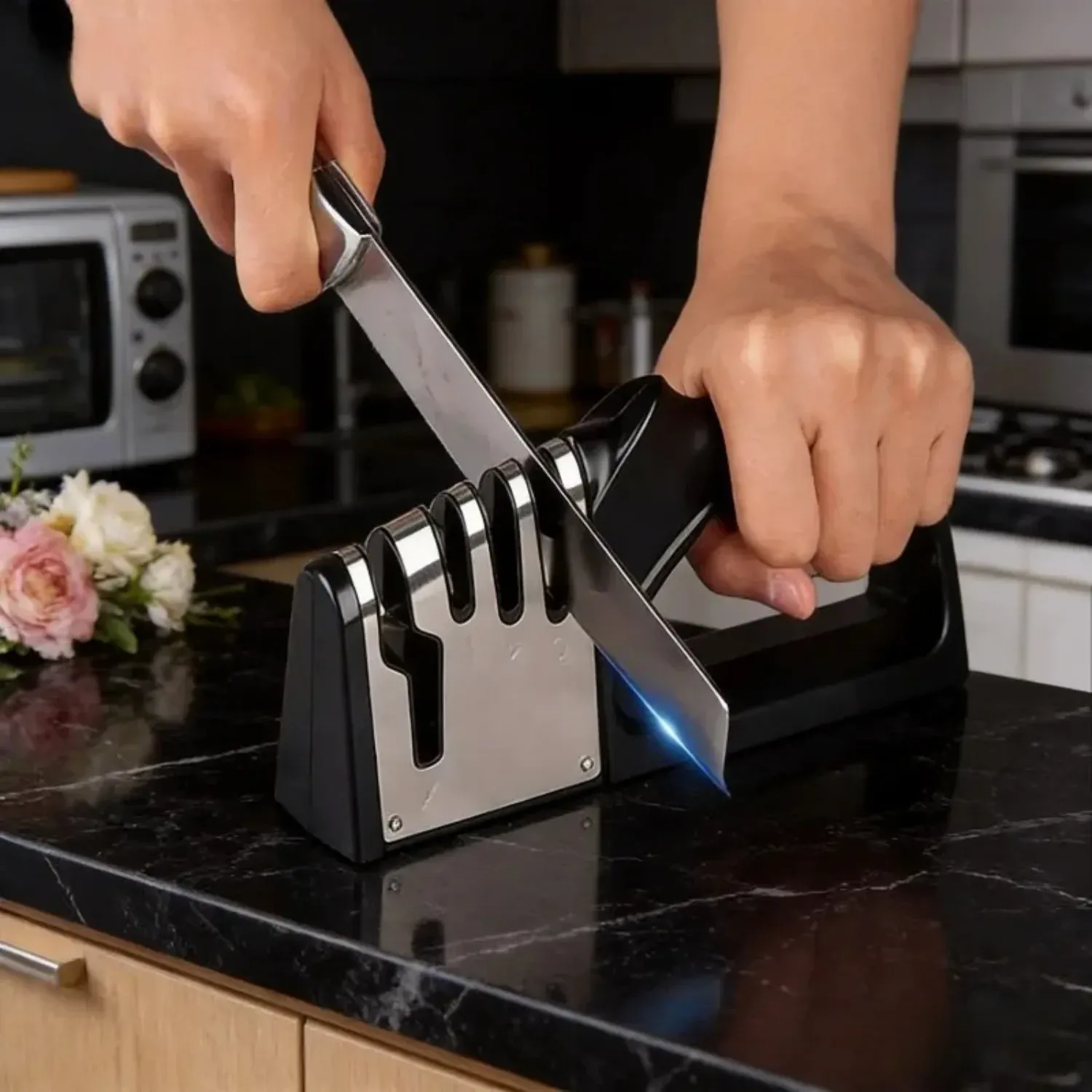 Aiguiseur en situation dans la cuisine