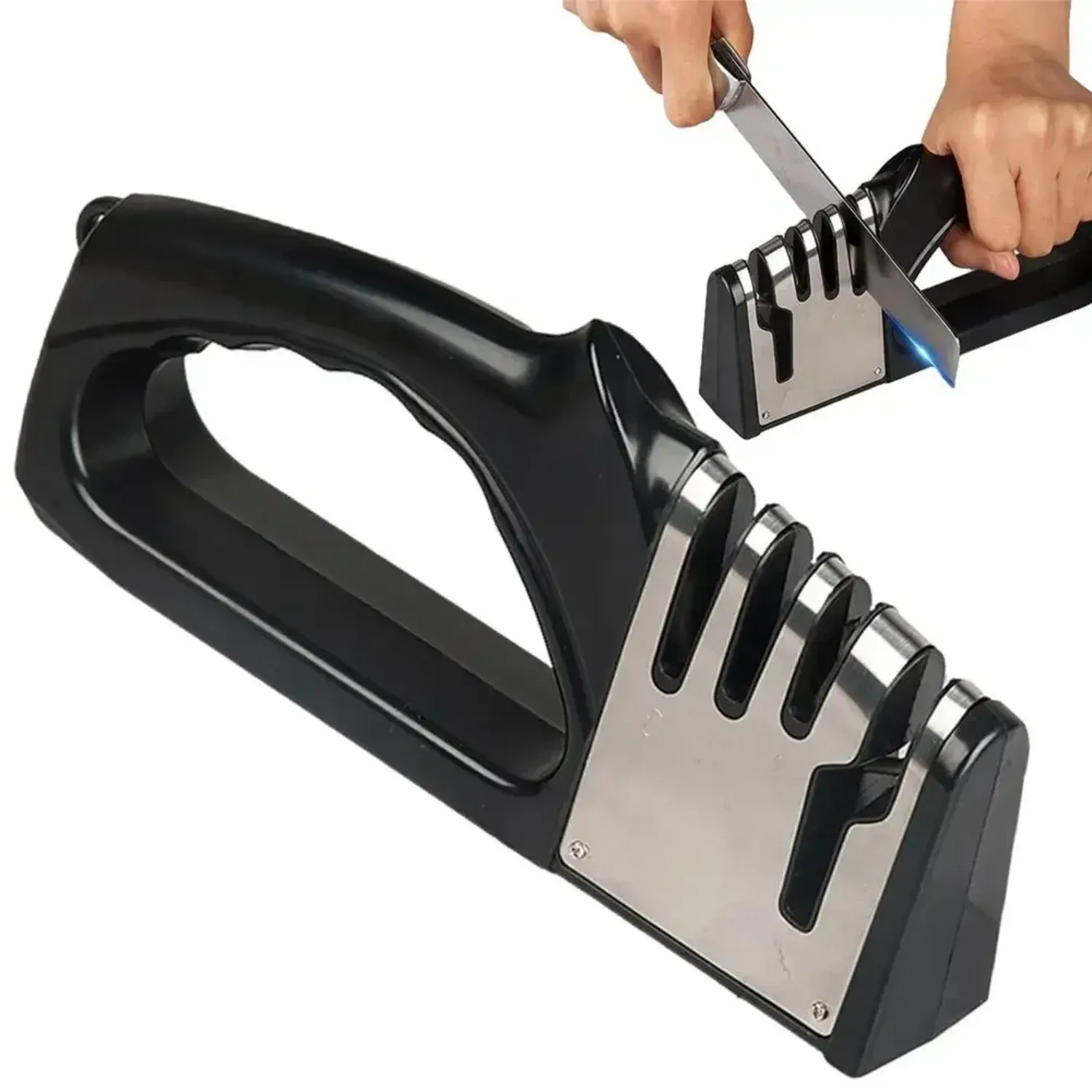 Aiguiseur de couteaux professionnel 4 en 1 à quatre étapes en diamant, outil durable et confortable pour un usage domestique et en cuisine 8